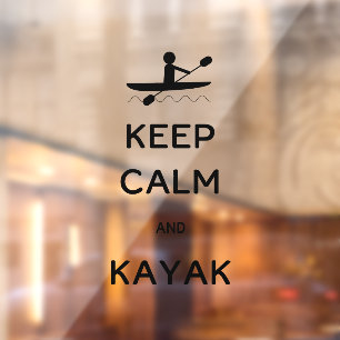 Behalt Calm und Kayak Canoe Oar  Fensteraufkleber
