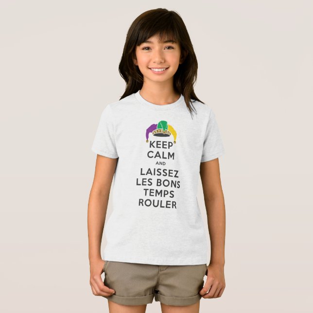 BEHALT CALM und LAISSEZ LES BONS TEMPS ROULER Tri-Blend Shirt (Vorderseite Voll)