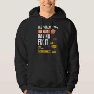 Behalt Calm und Lass Davina Fix It Handyman Constr Hoodie