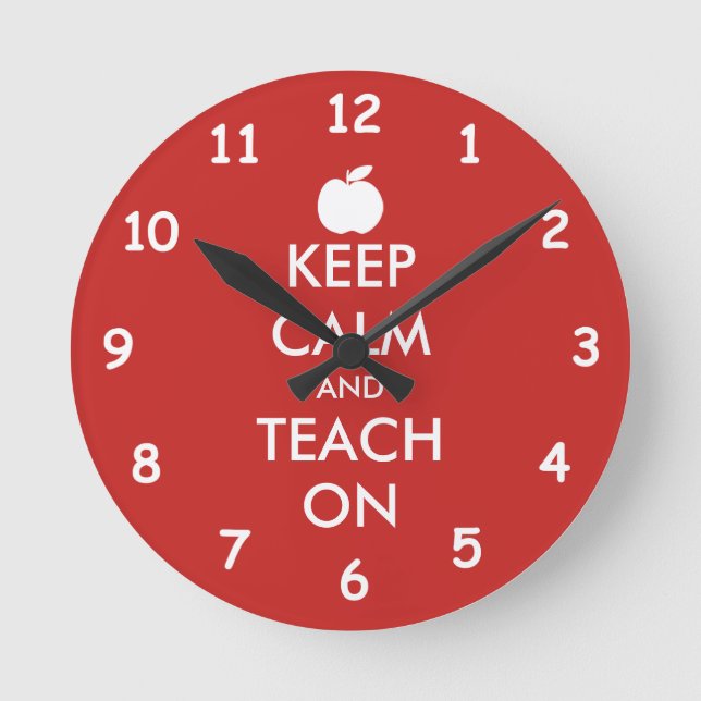 Behalt Calm und lehre an der eigenen Wanduhr (Vorderseite)