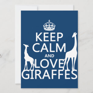 Behalt Calm und Liebe Giraffen - alle Farben Einladung