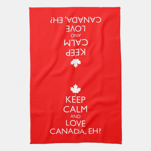 BEHALT CALM UND LIEBE KANADA, EH? HANDTUCH (Vertikal)