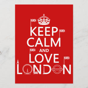Behalt Calm und Liebe London Einladung