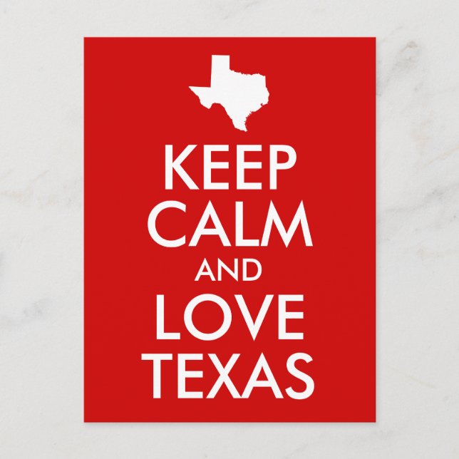 Behalt Calm und Liebe Texas Red Postkarte (Vorderseite)