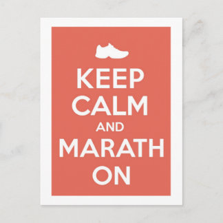 Behalt Calm und Marathon Postkarte