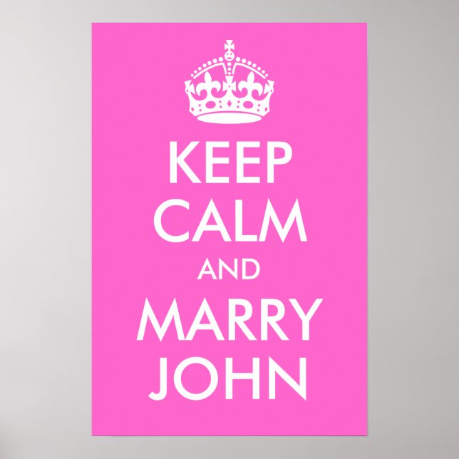 Behalt Calm und Marry John Print Poster (Vorne)