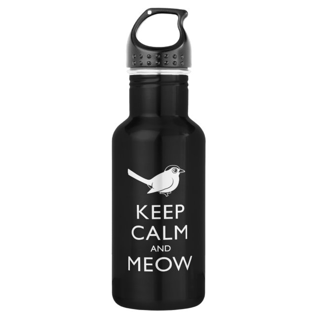 Behalt Calm und Meow Trinkflasche (Vorderseite)