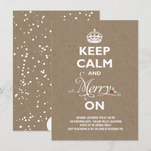 Behalt Calm und Merry on Kraft Funny Holiday Party Einladung