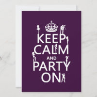 Behalt Calm und Party On (Party Girls) (alle Farbe