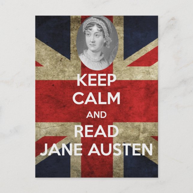 Behalt Calm und Read Jane Austen Postkarte (Vorderseite)