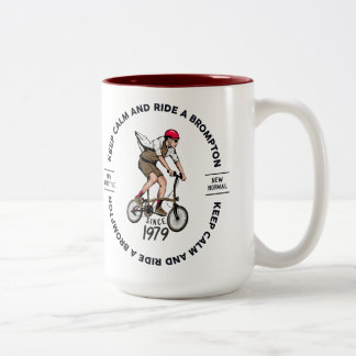 Behalt Calm und Ride a Brompton Tasse
