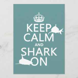 Behalt Calm und Shark On (einstellbare Farben) Einladung
