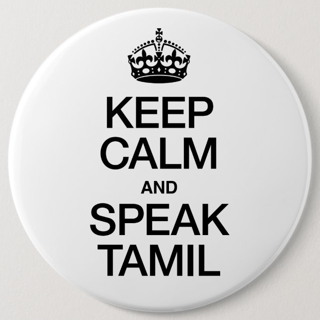 Behalt Calm und Speak Tamil Button (Vorderseite)