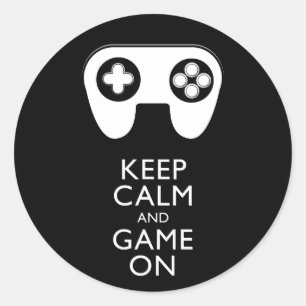 BEHALT CALM UND SPIEL AUF - Game Pad Runder Aufkleber