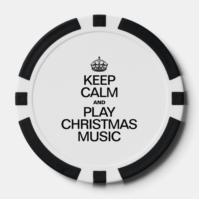 BEHALT CALM UND SPIELE CHRISTMAS MUSIK POKERCHIPS (Vorderseite)