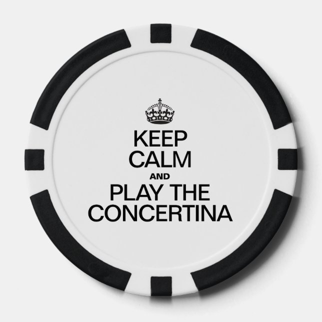 BEHALT CALM UND SPIELE DAS KONZERTINA POKERCHIPS (Vorderseite)