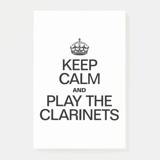 BEHALT CALM UND SPIELE DIE CLARINETS POST-IT KLEBEZETTEL (Vorderseite)