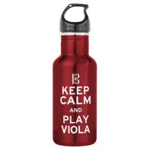 Behalt Calm und spiele Viola Trinkflasche