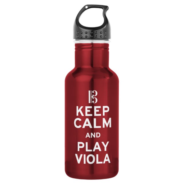 Behalt Calm und spiele Viola Trinkflasche (Vorderseite)