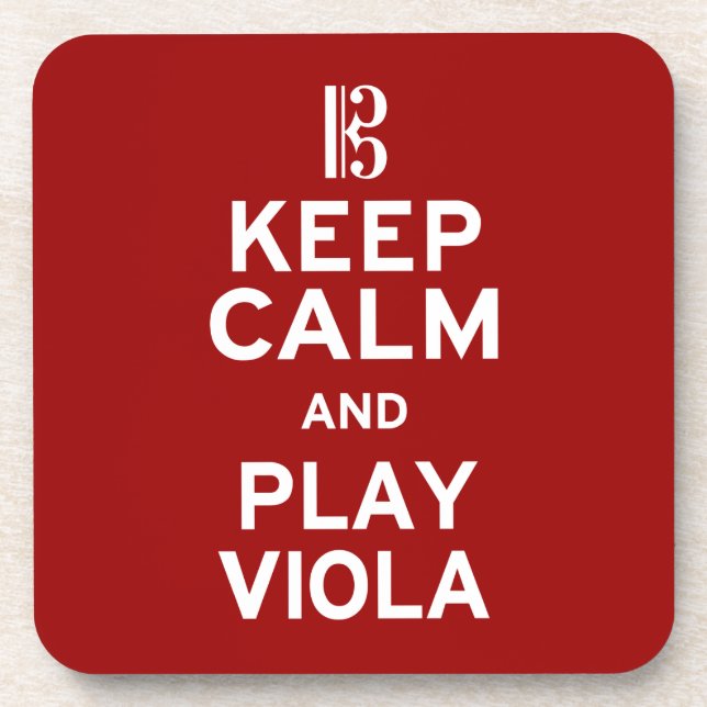 Behalt Calm und spiele Viola Untersetzer (Vorderseite)