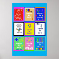 Behalt Calm und Teach Art Poster
