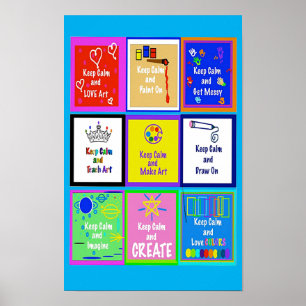 Behalt Calm und Teach Art Poster