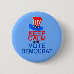 Behalt Calm und Wahldemokratie Button