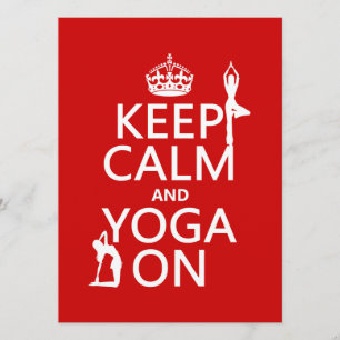 Behalt Calm und Yoga On (Farben anpassen) Einladung