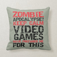 Behalt Calm Zombie Apokalypse Kissen für Gamer Gee