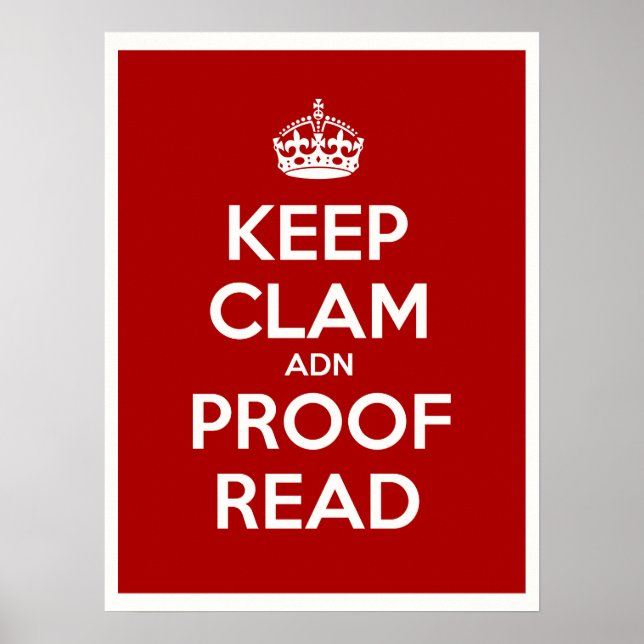 Behalt Clam und Proof Read Poster (Vorne)