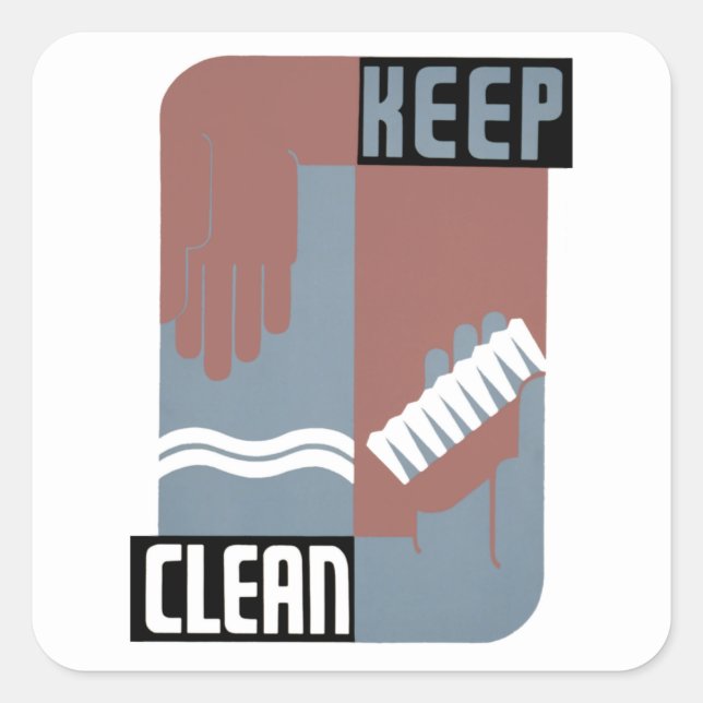 Behalt Clean Quadratischer Aufkleber (Vorderseite)