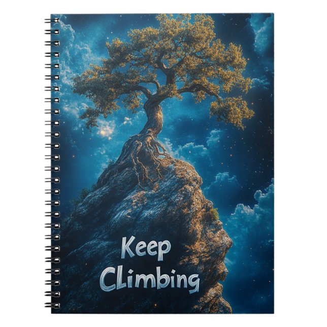 Behalt Climbing Mountain Journal - Motivierend Buc Notizblock (Vorderseite)