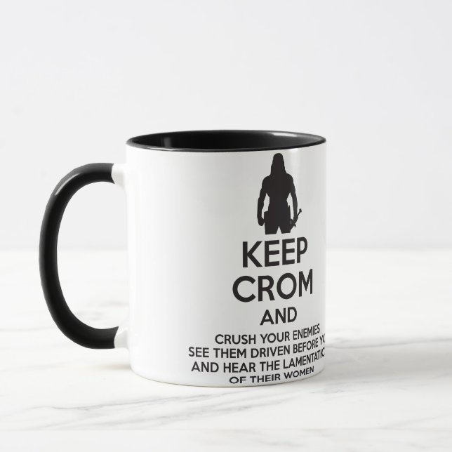 Behalt Crom und zerreiße deine Feinde Tasse (Links)