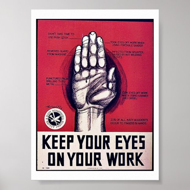 Behalt deine Augen auf deiner Arbeit Poster (Vorne)