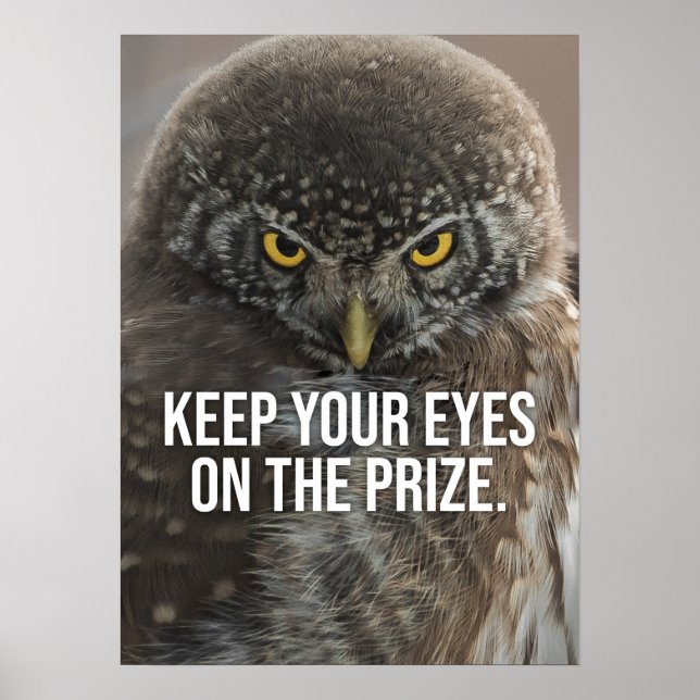 Behalt deine Augen auf den Preis - Tier Motivieren Poster (Vorne)