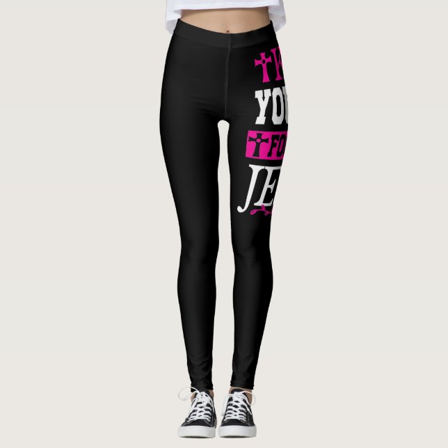 Behalt deine Augen auf Jesus fokussiert Leggings (Vorderseite)