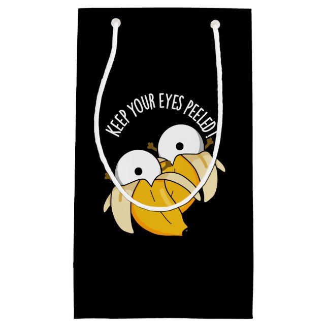 Behalt deine Augen geschält Funny Eyeball Pun Dark Kleine Geschenktüte (Vorderseite)