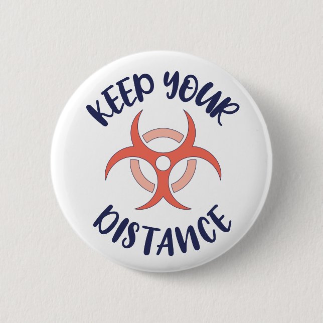 Behalt deine Distanz // Virenkenntnis Button (Vorderseite)