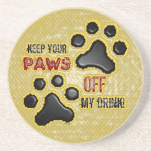 Behalt deine Paws ab ... (gelb) Untersetzer