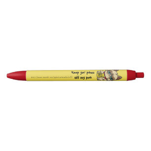 "Behalt deine Pfoten von meinem Stift!" Kugelschreiber