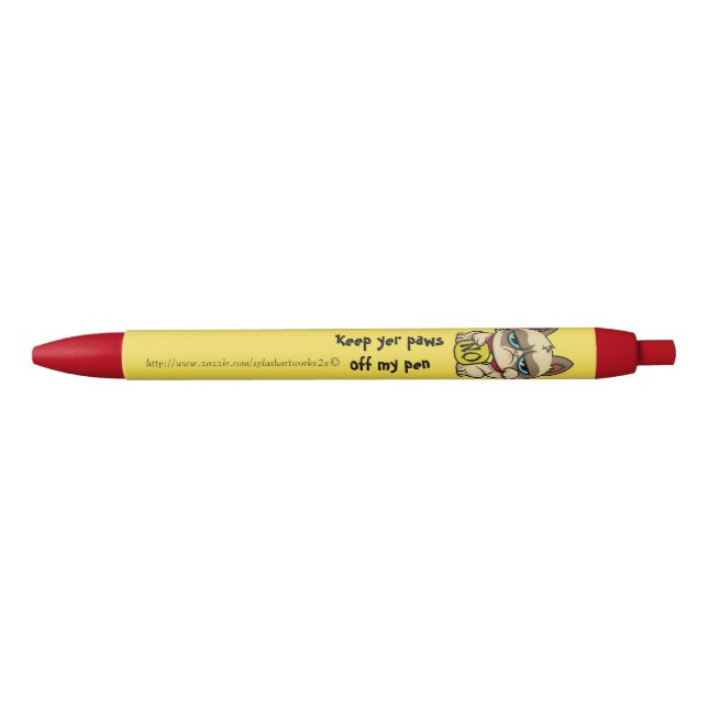 "Behalt deine Pfoten von meinem Stift!" Kugelschreiber (Vorderseite)