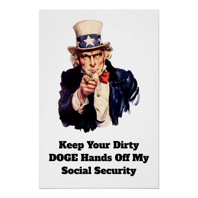 Behalt deine schmutzigen DOGE-Hände von meiner soz Poster (Vorderseite)