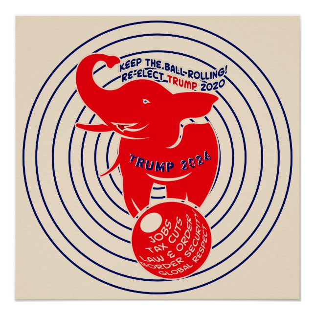 Behalt den Ball, der Trump 2024 rollt Poster (Vorderseite)