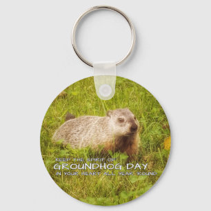 Behalt den Geist des Groundhog-Schlüsselanhänger Schlüsselanhänger