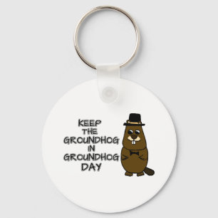 Behalt den Groundhog am Groundhog-Tag Schlüsselanhänger