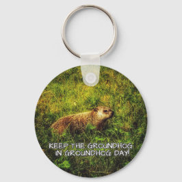 Behalt der Groundhog im Groundhog Day Schlüsselanh Schlüsselanhänger