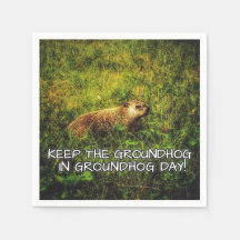 Behalt der Groundhog-Servietten am Groundhog Day