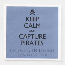 Behalt der Ruhe und Capture Pirates Personalisiert Serviette