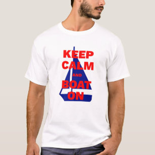 Behalt der Ruhe und des Bootes auf dem See Bootsfü T-Shirt