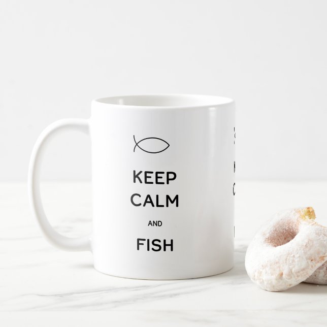 Behalt der Tasse für den Fischkaffee (Mit Donut)